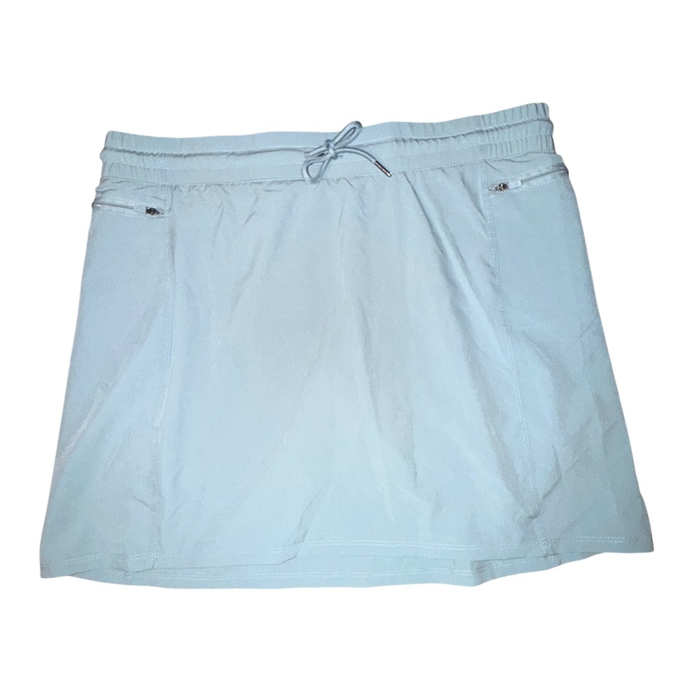 Kyodan Athletic Skort Large Light Blue Zipper Pockets Drawstring Activewear‎